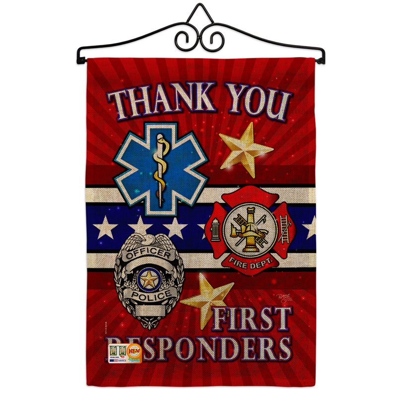 Breeze Decor First Responders 2Sided Polyester 13 x 19 in. Flag set